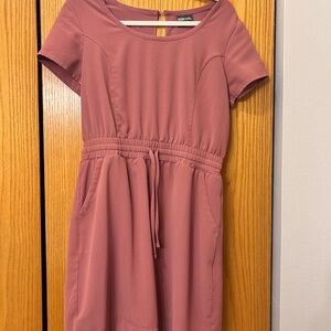 32 Degrees Pink Short Sleeve Bateau Neck Sundress